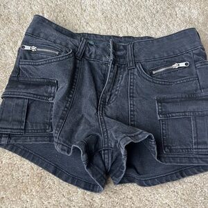 Wild Fable Black Jean Shorts with Zipper Pockets